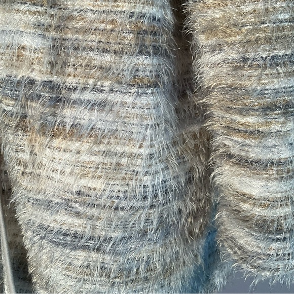 Calvin Klein Eyelash, Fuzzy, Soft, Cozy Cardigan with Silver Clasp Closure - Picture 7 of 16